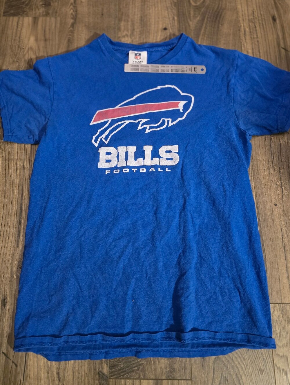 Vintage NFL Buffalo Bills Royal Blue Graphic Tee with Red and White Logo